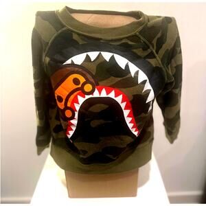 Rare BAPE Kids Shark Camo Sweatshirt - Size 90 (3T)